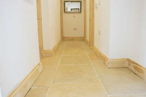 Antique Limestone in Honey Gold and Satin sealant
