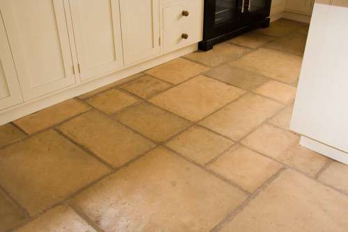 French Limestone Honey Gold finished with Satin Sealant
