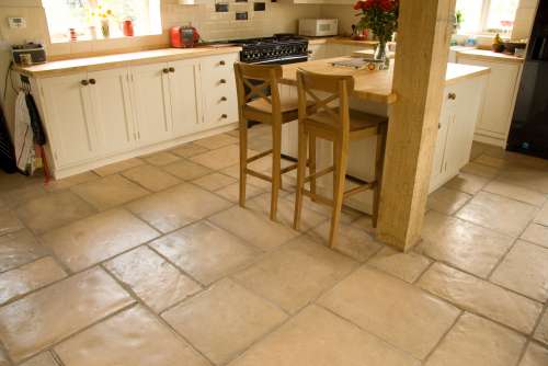 French Limestone Honey Gold finished with Satin Sealant