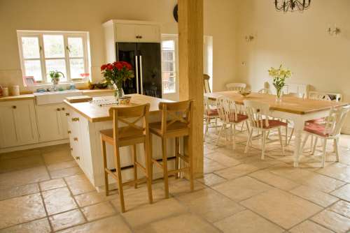 French Limestone Honey Gold finished with Satin Sealant