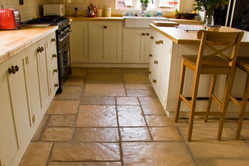 French Limestone Honey Gold finished with Satin Sealant
