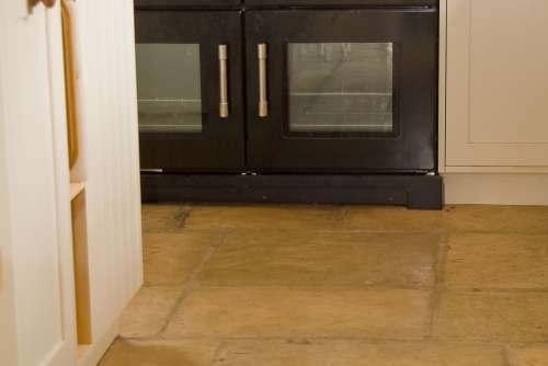 French Limestone Honey Gold finished with Satin Sealant